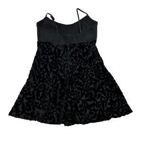 Fifth Avenue Dress Womens Large Black Aline Strappy Fit Flare Velvet Flowy Lined